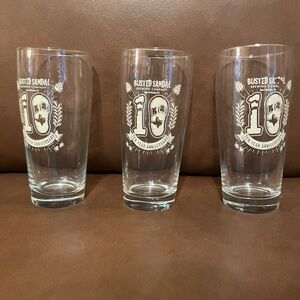 Busted Sandal Brewing Company 10th Anniversary Beer Glasses Set of 3